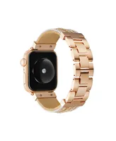 Men's and Women's Gold-Tone Brown Jewelry Band for Apple Watch 42mm