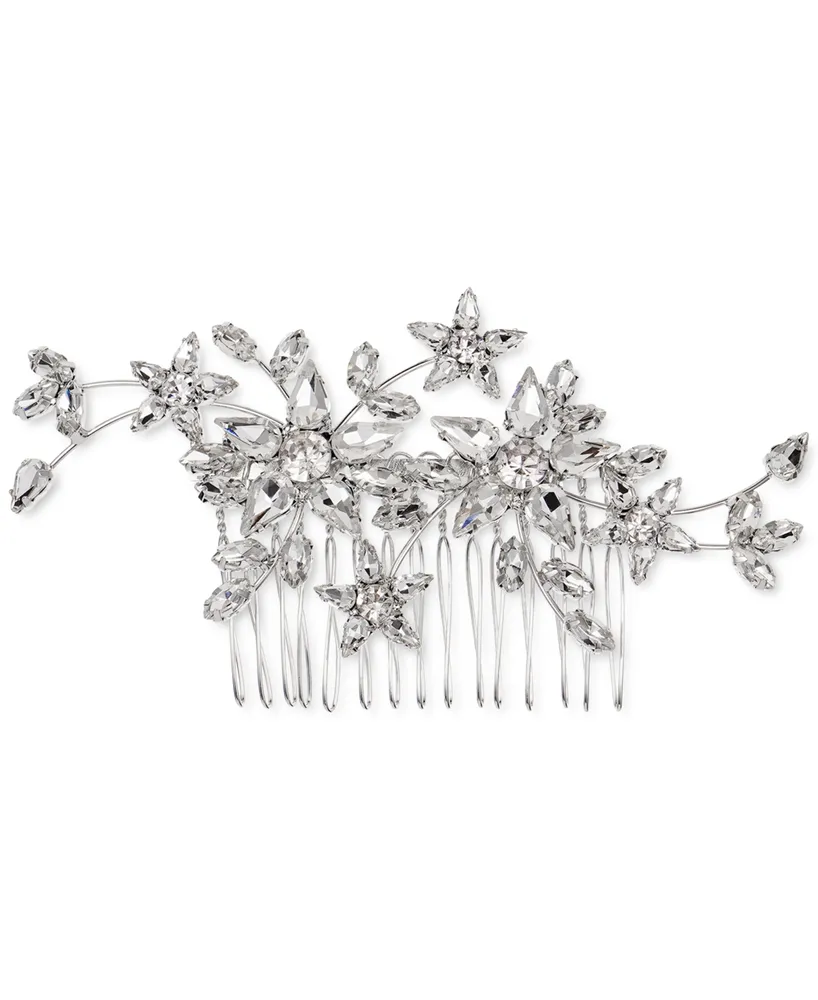 I.n.c. International Concepts Silver-Tone Crystal Flower Sprig Hair Comb, Created for Macy's