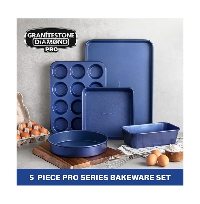 Granitestone - 5-Piece Bakeware Set - Blue