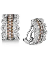Le Vian Nude Diamond (1 ct. t.w.) & Chocolate Diamond (1 ct. t.w.) Hoop Earrings in 14k White Gold