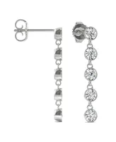 Moissanite Bezel Drop Earrings 1 ct. t.w. Diamond Equivalent in 14k White Gold