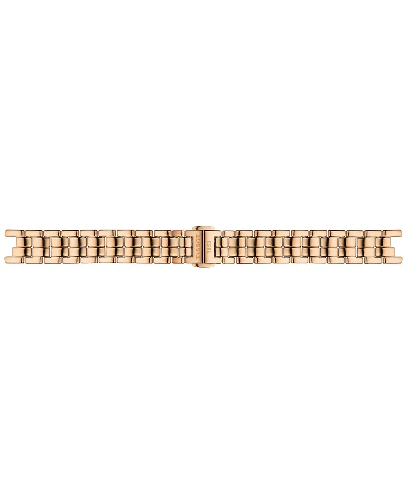 Tissot Women's Swiss Flamingo Diamond Accent Rose Gold Pvd Stainless Steel Bracelet Watch 30mm