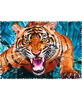 Trefl Crazy Shape Jigsaw Puzzle Facing a Tiger, 600 Piece