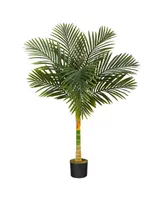 4' Single Stalk Gold-Tone Cane Artificial Palm Tree