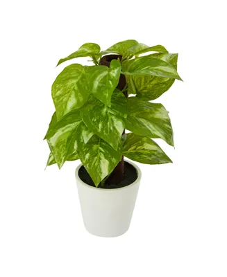 9" Pothos Artificial Plant in Planter, Real Touch