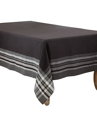 Saro Lifestyle Striped Border Design Tablecloth, 120" x 70"