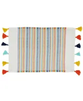 Saro Lifestyle Fiesta Placemats with Stripe Design, Set of 4, 20" x 14"