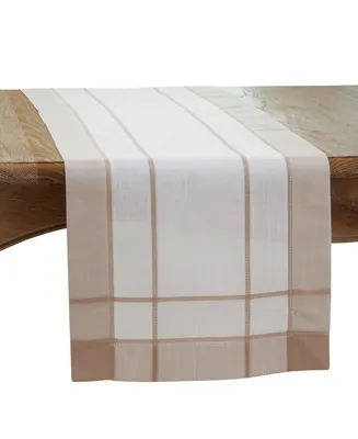 Saro Lifestyle Long Table Runner with Banded Border Design
