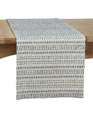 Saro Lifestyle Woven Table Runner with Line Design, 72" x 16"