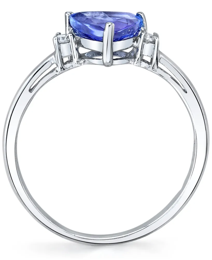 Tanzanite (1-1/4 ct. t.w.) & Diamond (1/20 ct. t.w.) Ring in 14k White Gold