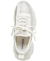 Steve Madden Women's Maxima Rhinestone-Trim Trainer Sneakers