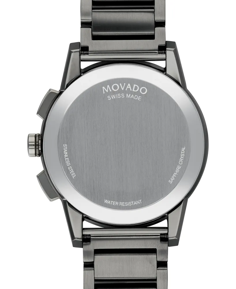 Movado Men's Swiss Chronograph Museum Sport Gray Pvd Bracelet Watch 43mm