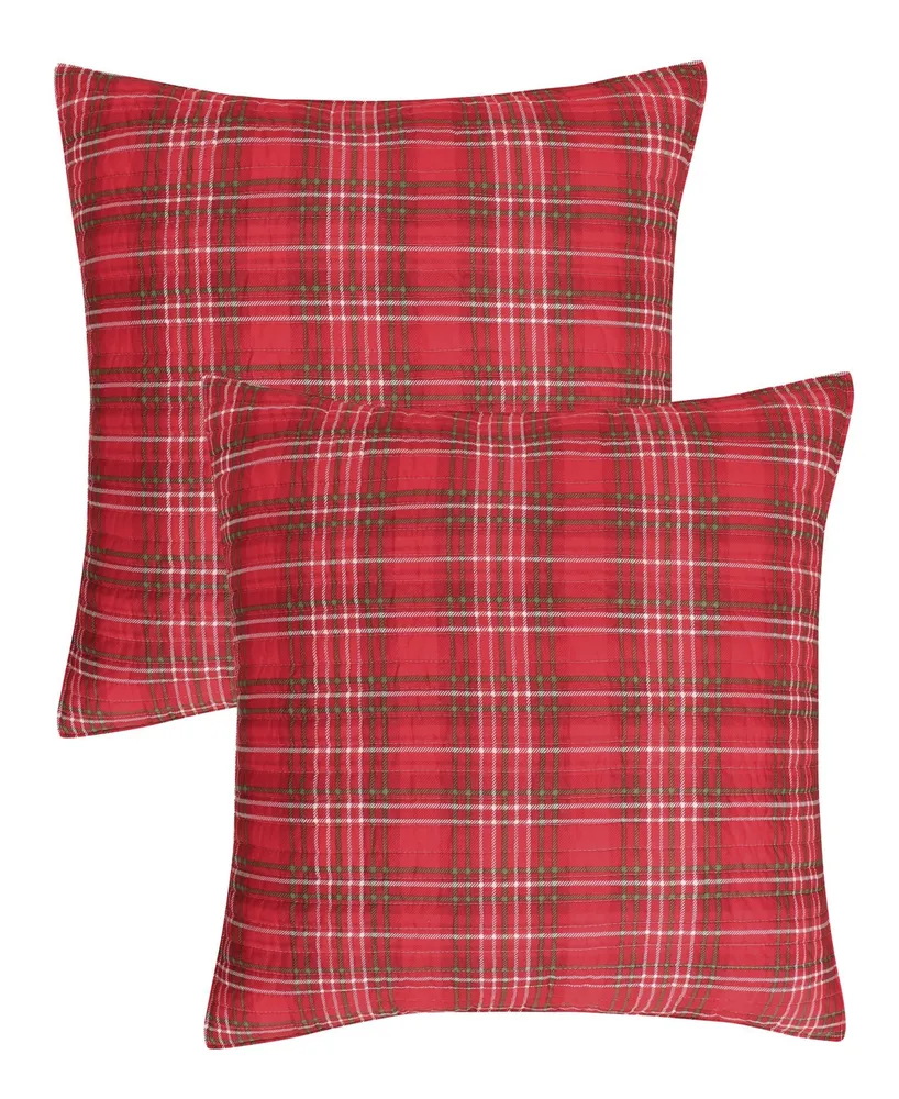 Levtex Yuletide Plaid 2-Pc. Sham Set, European