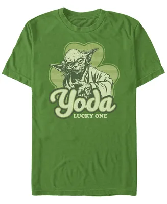 Fifth Sun Men's Yoda Lucky Retro Short Sleeve Crew T-shirt
