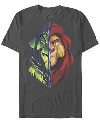 Fifth Sun Men's Scar Mufasa Split Short Sleeve Crew T-shirt
