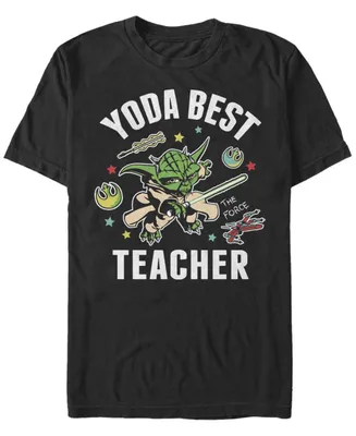 Fifth Sun Men's Yoda Best Teacher Short Sleeve Crew T-shirt