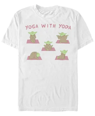 Fifth Sun Men's Yoga with Yoda Short Sleeve Crew T-shirt