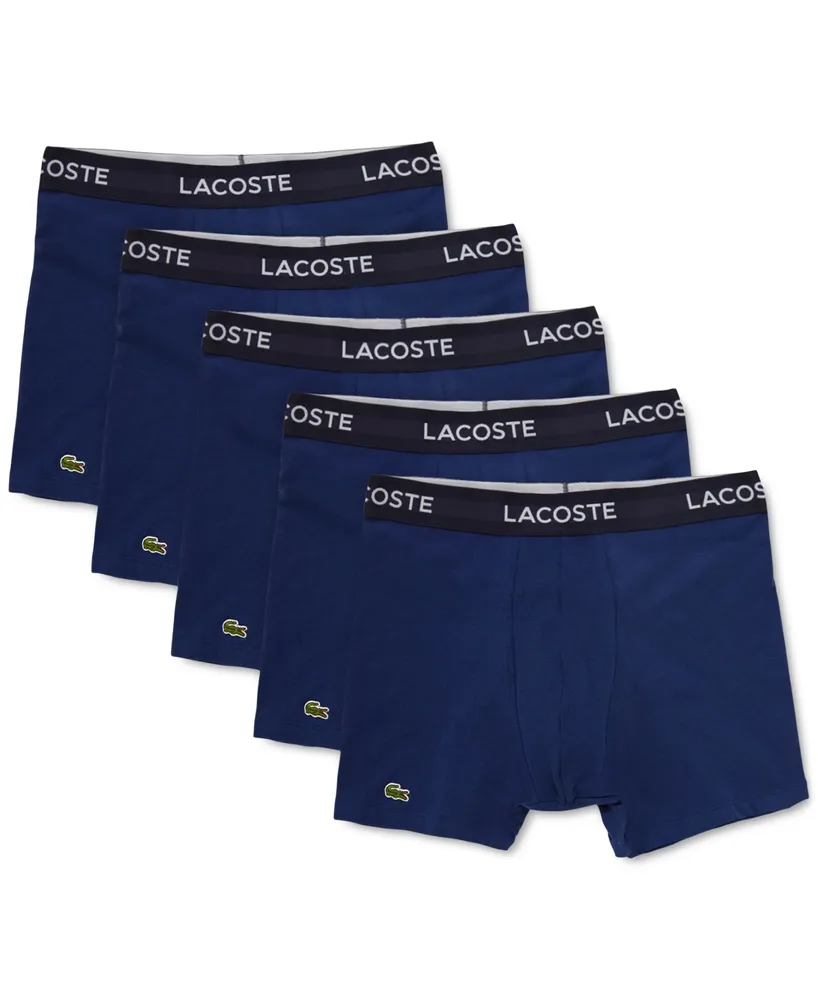 Lacoste Men's 5 Pack Cotton Boxer Brief Underwear