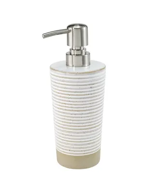 Avanti Drift Lines Textured Ribbed Ceramic Soap/Lotion Pump