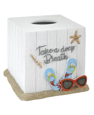 Avanti Beach Mode Flip-Flop Motif Resin Tissue Box Cover