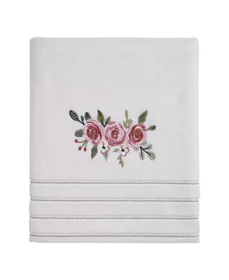 Avanti Spring Garden Peony Embroidered Cotton Bath Towel, 27" x 52"