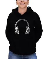 Women's Word Art Music Note Headphones Hooded Sweatshirt