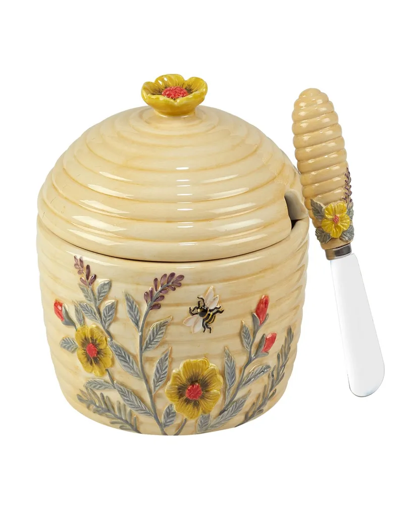 Bee Sweet Cheese Plate with Knife 3-d Dip Bowl with Spreader