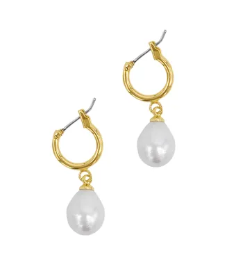 Freshwater Pearl Drop Earrings - Yellow Gold