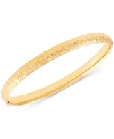 Textured Bangle Bracelet 10k Gold, White Gold and Rose