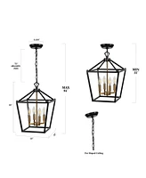 Pagoda 4-Bulb Lantern Metal Led Pendant