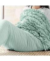 Lush Decor Mermaid Ruffle Mermaid Tail Sherpa Throw