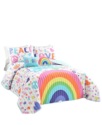 Lush Decor Kids Unicorn Rainbow -Pc. Quilt Set