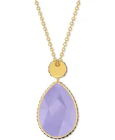 Swarovski Gold-Tone Orbita Reversible Crystal Long Pendant Necklace, 21-3/5" + 2" extender