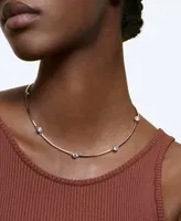 Swarovski Rose Gold-Tone Crystal Station Choker Necklace, 15" + 2" extender