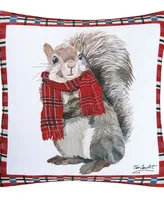 C&F Home Plaid Squirrel Pillow, 18" x 18"