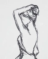 Madison Park Feminine Figures 2 Piece Deckle Edge Sketch Framed Wall Art Set, 17" x 21"