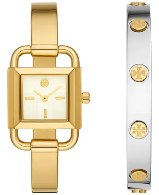 Tory Burch Women's Phipps Gold-Tone Stainless Steel Bracelet Watch 22mm Gift Set