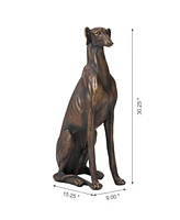 Glitzhome Sitting Grayhound Dog Statue