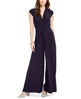 Vince Camuto Twist-Front Plunge Jumpsuit