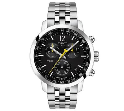 Tissot Men's Swiss Chronograph Prc 200 Stainless Steel Bracelet Watch 43mm