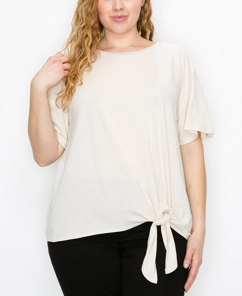 Plus Size Side Tie Tee