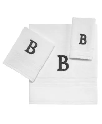Avanti Block Monogram Initial Cotton Bath Towels