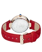 Gevril Women's Matera Swiss Quartz Red Italian Suede Strap Watch 35mm
