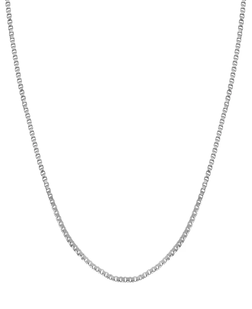 Essentials Silver Plate or Gold Plate Venetian Box Link 24" Chain Necklace