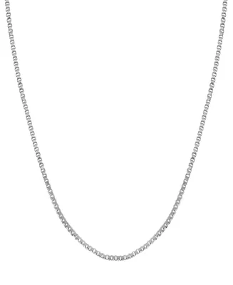 Essentials Silver Plate or Gold Plate Venetian Box Link 24" Chain Necklace