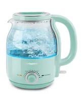 Elite Gourmet 1.2L Electric Cordless Glass Kettle with Temperature Dial & Keep Warm Feature