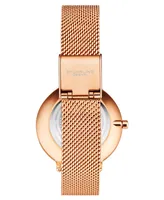 Women's Quartz Rose Gold-Tone Mesh Strap Watch 34mm