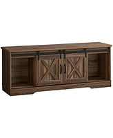 Tv Stand with 2 Barn-Style Sliding Doors