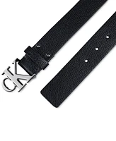 Calvin Klein Men's Logo Plaque Buckle Fashion Jean Belt