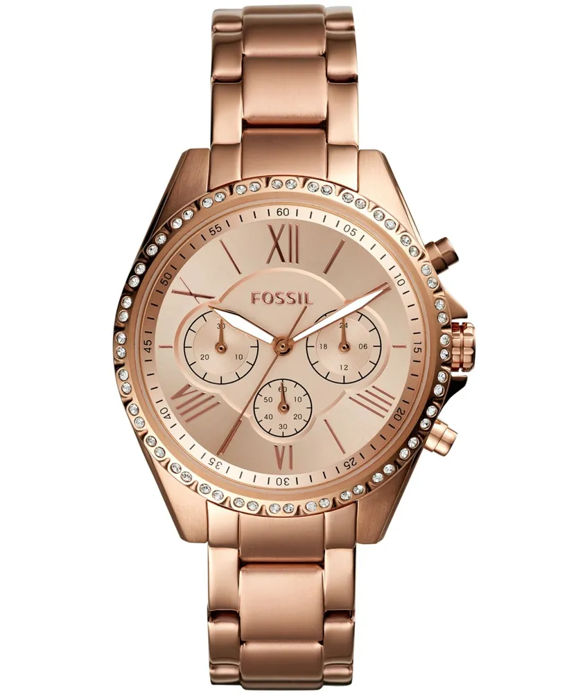 Modern Courier Midsize Chronograph Rose Gold-Tone Stainless Steel Watch -  BQ3036 - Fossil